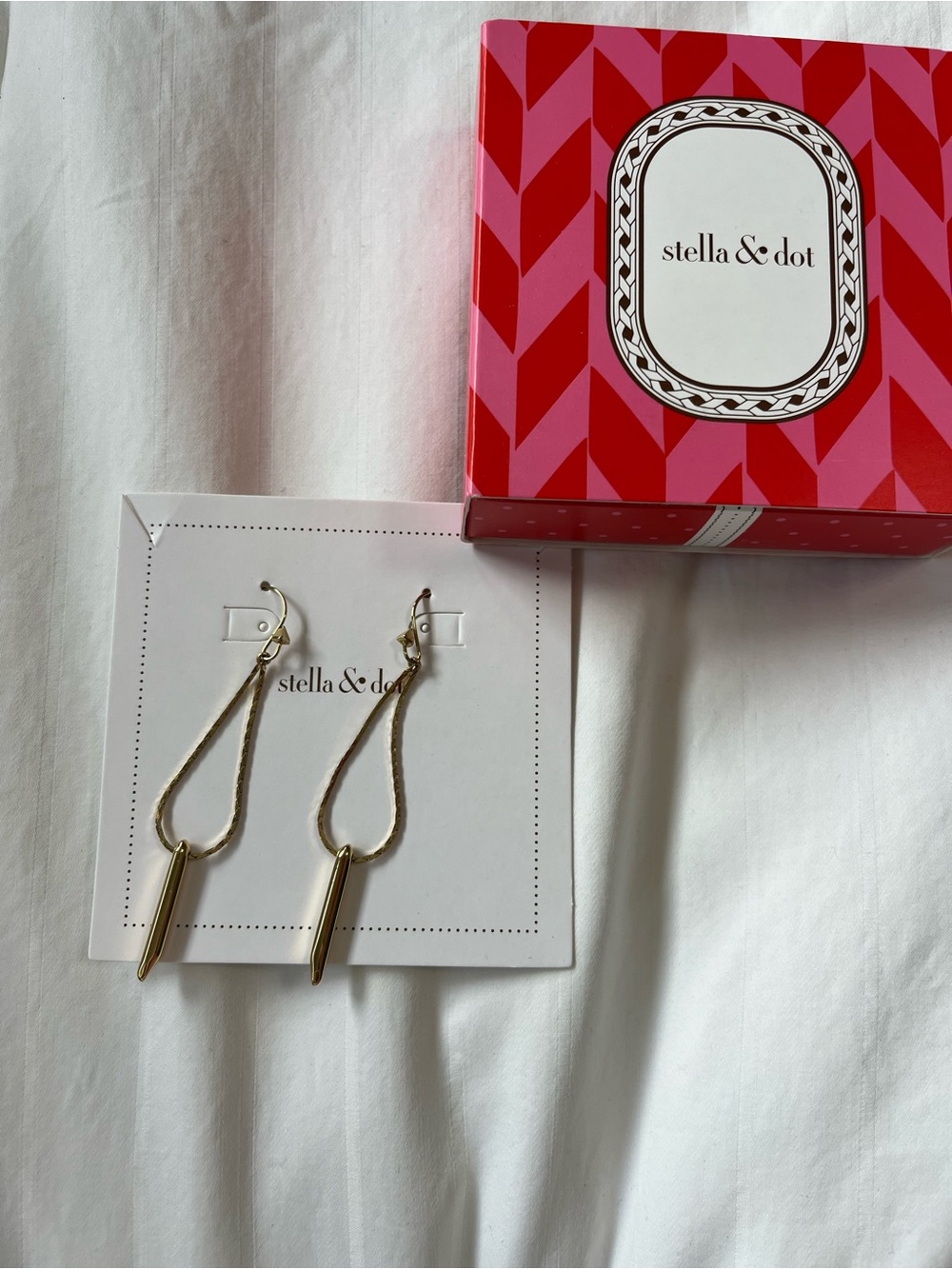 Stella & Dot Gold Loop Drop Earrings